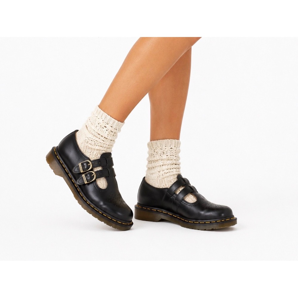 Dr. Martens Leather Double Buckle Mary Jane Shoes Womens Size US 7 Black 12916